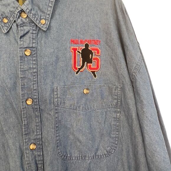 PAUL McCARTNEY US 2005 TOUR DENIM button up SHIRT COTTON HERITAGE xxl - Picture 4 of 14